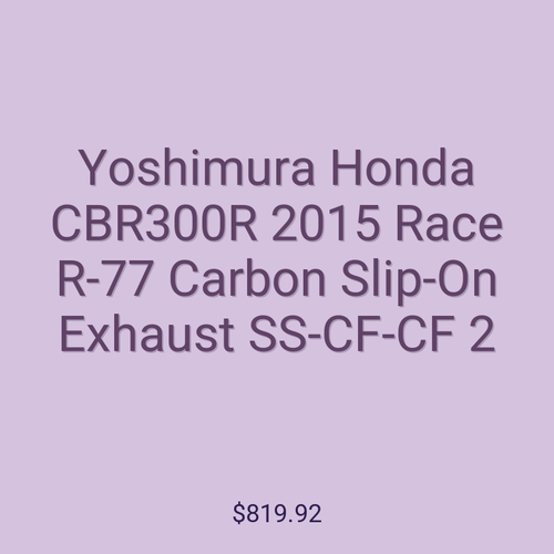 Yoshimura Honda CBR300R 2015 Race R-77 Carbon Slip-On Exhaust SS-CF-CF 2