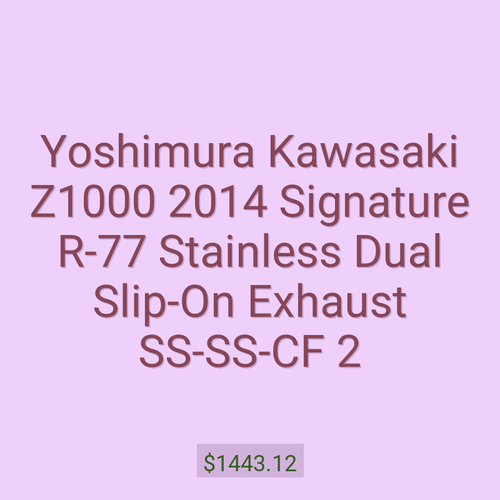 Yoshimura Kawasaki Z1000 2014 Signature R-77 Stainless Dual Slip-On Exhaust SS-SS-CF 2