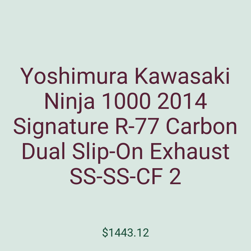 Yoshimura Kawasaki Ninja 1000 2014 Signature R-77 Carbon Dual Slip-On Exhaust SS-SS-CF 2