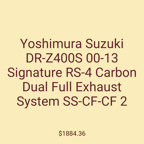 Yoshimura Suzuki DR-Z400S 00-13 Signature RS-4 Carbon Dual Full Exhaust System SS-CF-CF 2