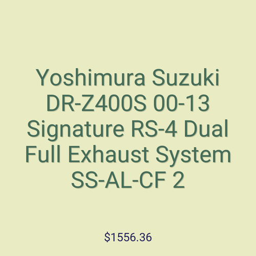 Yoshimura Suzuki DR-Z400S 00-13 Signature RS-4 Dual Full Exhaust System SS-AL-CF 2