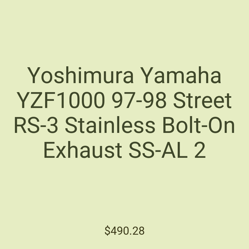 Yoshimura Yamaha YZF1000 97-98 Street RS-3 Stainless Bolt-On Exhaust SS-AL 2
