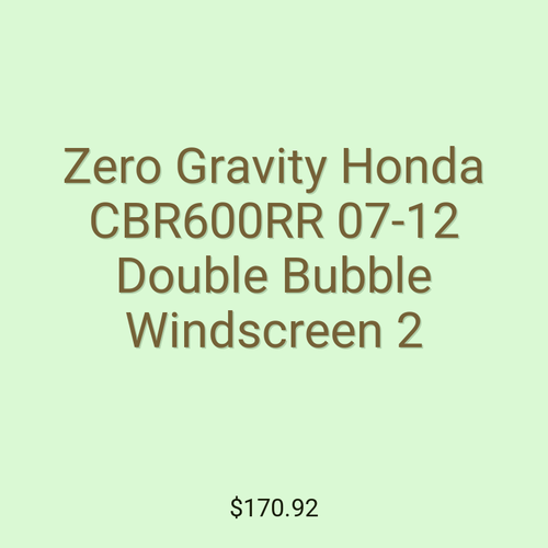 Zero Gravity Honda CBR600RR 07-12 Double Bubble Windscreen 2