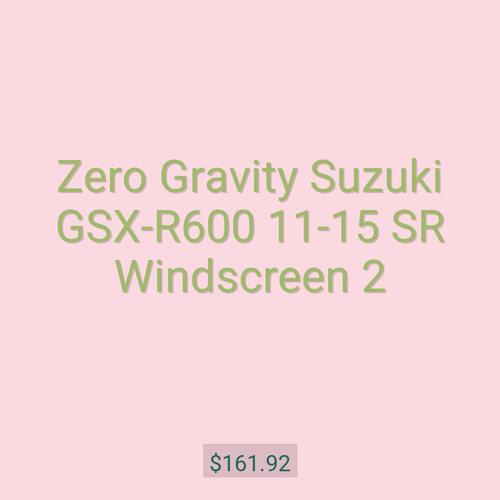 Zero Gravity Suzuki GSX-R600 11-15 SR Windscreen 2