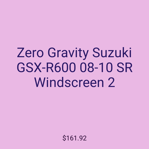 Zero Gravity Suzuki GSX-R600 08-10 SR Windscreen 2
