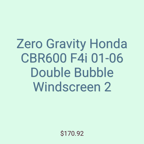 Zero Gravity Honda CBR600 F4i 01-06 Double Bubble Windscreen 2