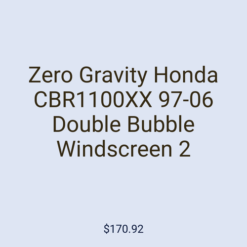Zero Gravity Honda CBR1100XX 97-06 Double Bubble Windscreen 2