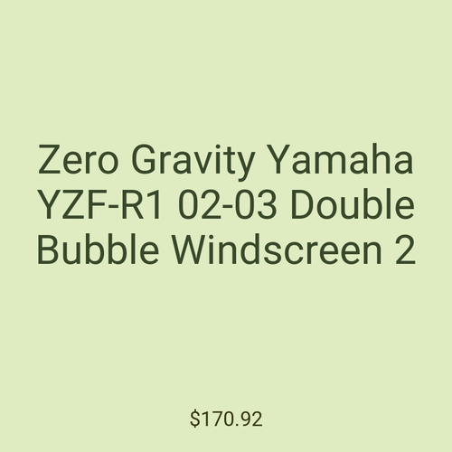 Zero Gravity Yamaha YZF-R1 02-03 Double Bubble Windscreen 2