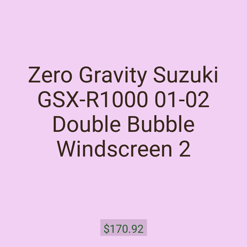 Zero Gravity Suzuki GSX-R1000 01-02 Double Bubble Windscreen 2