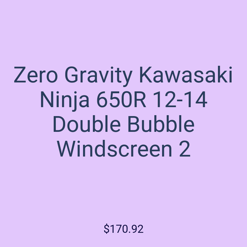 Zero Gravity Kawasaki Ninja 650R 12-14 Double Bubble Windscreen 2