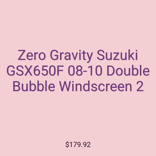 Zero Gravity Suzuki GSX650F 08-10 Double Bubble Windscreen 2