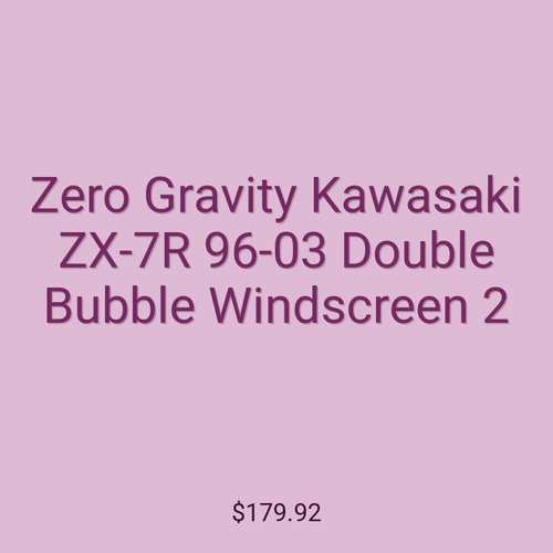 Zero Gravity Kawasaki ZX-7R 96-03 Double Bubble Windscreen 2