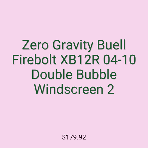 Zero Gravity Buell Firebolt XB12R 04-10 Double Bubble Windscreen 2