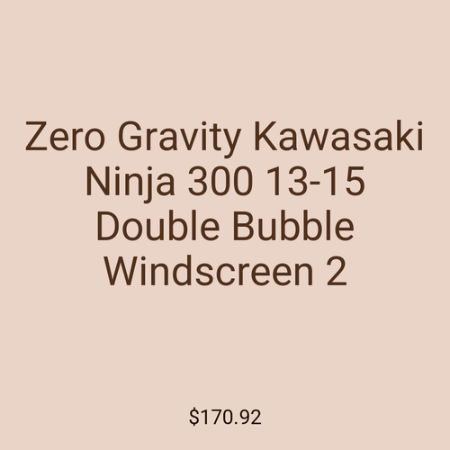 Zero Gravity Kawasaki Ninja 300 13-15 Double Bubble Windscreen 2