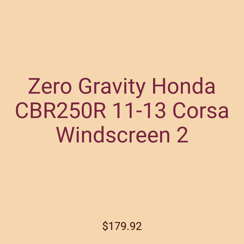 Zero Gravity Honda CBR250R 11-13 Corsa Windscreen 2