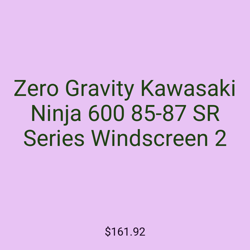 Zero Gravity Kawasaki Ninja 600 85-87 SR Series Windscreen 2