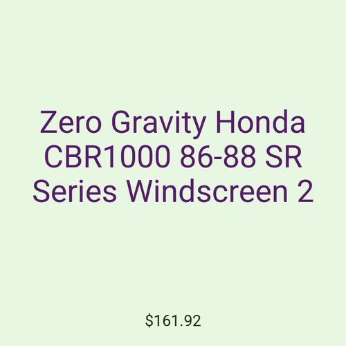Zero Gravity Honda CBR1000 86-88 SR Series Windscreen 2