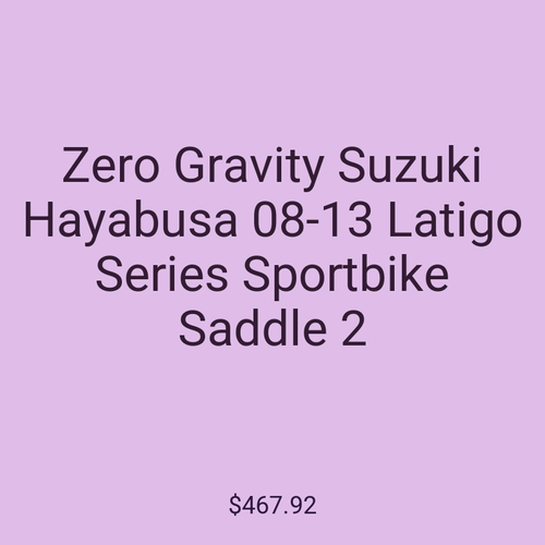 Zero Gravity Suzuki Hayabusa 08-13 Latigo Series Sportbike Saddle 2