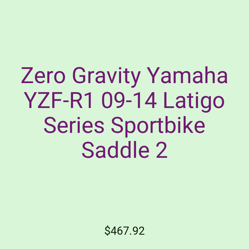 Zero Gravity Yamaha YZF-R1 09-14 Latigo Series Sportbike Saddle 2