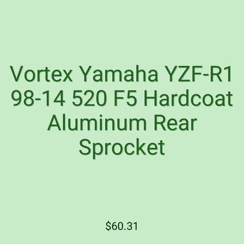 Vortex Yamaha YZF-R1 98-14 520 F5 Hardcoat Aluminum Rear Sprocket