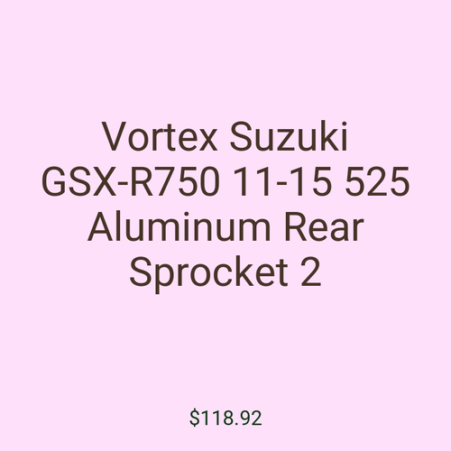 Vortex Suzuki GSX-R750 11-15 525 Aluminum Rear Sprocket 2
