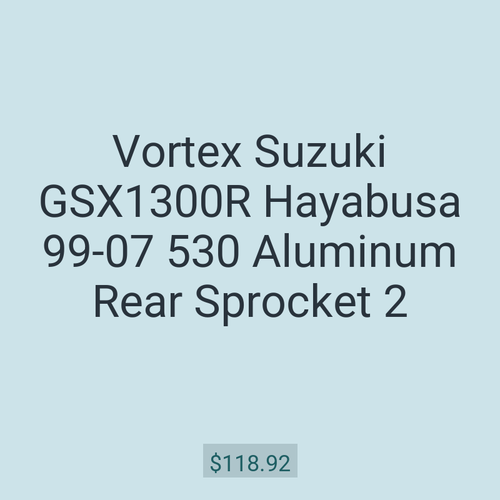 Vortex Suzuki GSX1300R Hayabusa 99-07 530 Aluminum Rear Sprocket 2
