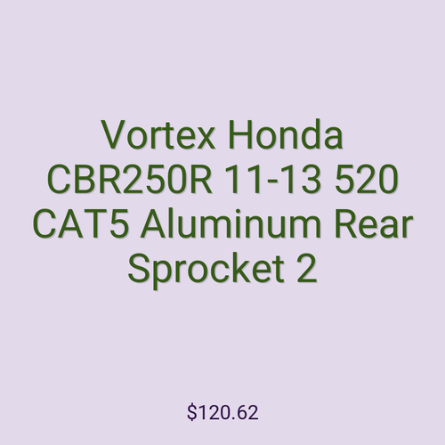 Vortex Honda CBR250R 11-13 520 CAT5 Aluminum Rear Sprocket 2