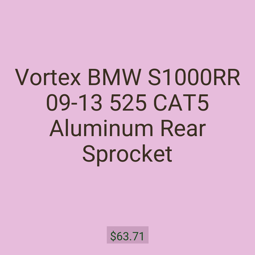Vortex BMW S1000RR 09-13 525 CAT5 Aluminum Rear Sprocket