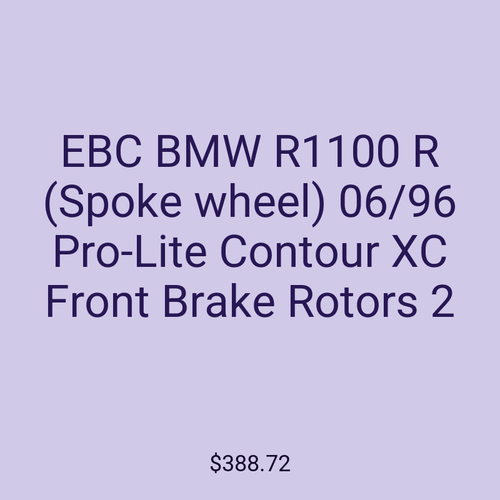 EBC BMW R1100 R (Spoke wheel) 06/96 Pro-Lite Contour XC Front Brake Rotors 2