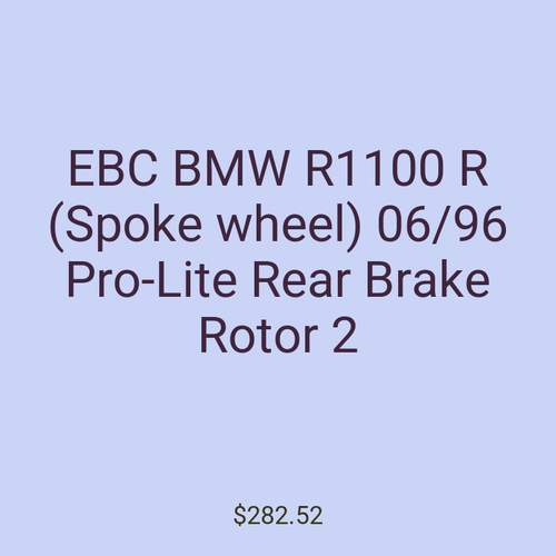 EBC BMW R1100 R (Spoke wheel) 06/96 Pro-Lite Rear Brake Rotor 2