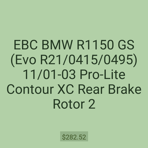 EBC BMW R1150 GS (Evo R21/0415/0495) 11/01-03 Pro-Lite Contour XC Rear Brake Rotor 2