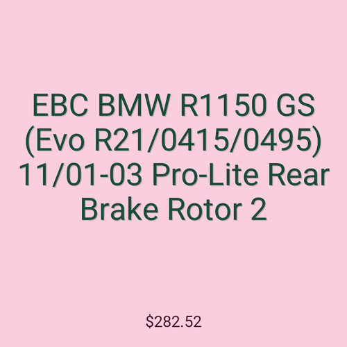 EBC BMW R1150 GS (Evo R21/0415/0495) 11/01-03 Pro-Lite Rear Brake Rotor 2