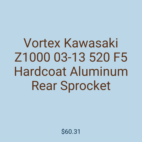 Vortex Kawasaki Z1000 03-13 520 F5 Hardcoat Aluminum Rear Sprocket