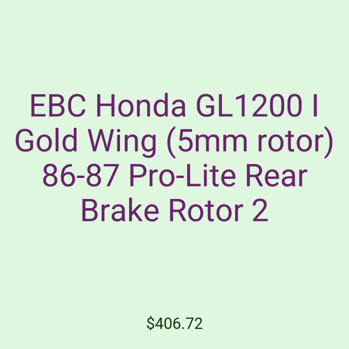 EBC Honda GL1200 I Gold Wing (5mm rotor) 86-87 Pro-Lite Rear Brake Rotor 2