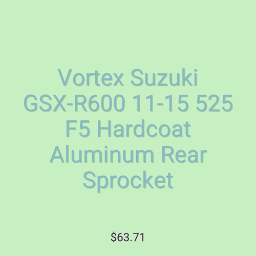 Vortex Suzuki GSX-R600 11-15 525 F5 Hardcoat Aluminum Rear Sprocket