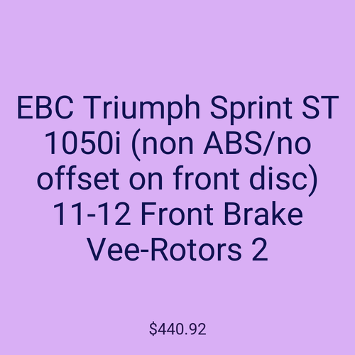 EBC Triumph Sprint ST 1050i (non ABS/no offset on front disc) 11-12 Front Brake Vee-Rotors 2