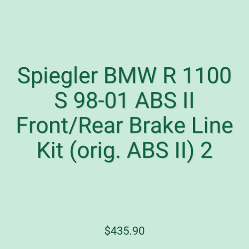 Spiegler BMW R 1100 S 98-01 ABS II Front/Rear Brake Line Kit (orig. ABS II) 2