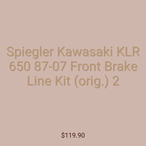 Spiegler Kawasaki KLR 650 87-07 Front Brake Line Kit (orig.) 2
