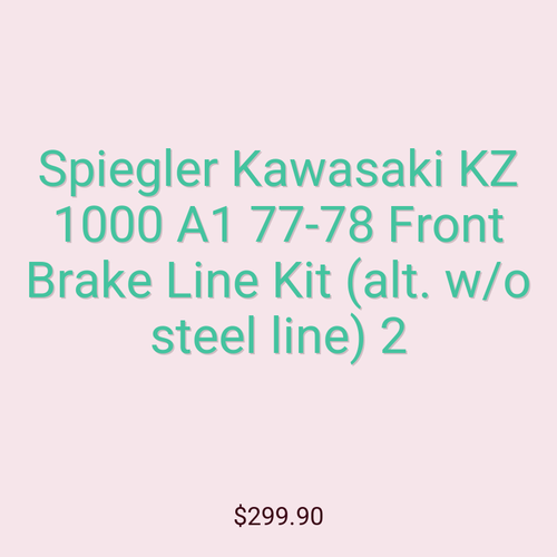 Spiegler Kawasaki KZ 1000 A1 77-78 Front Brake Line Kit (alt. w/o steel line) 2