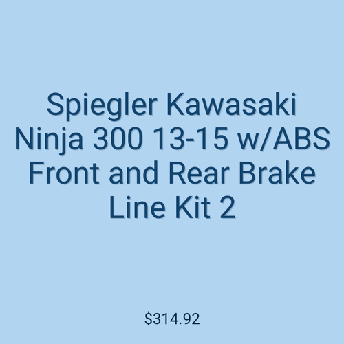 Spiegler Kawasaki Ninja 300 13-15 w/ABS Front and Rear Brake Line Kit 2