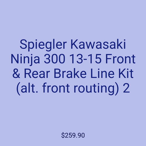 Spiegler Kawasaki Ninja 300 13-15 Front & Rear Brake Line Kit (alt. front routing) 2