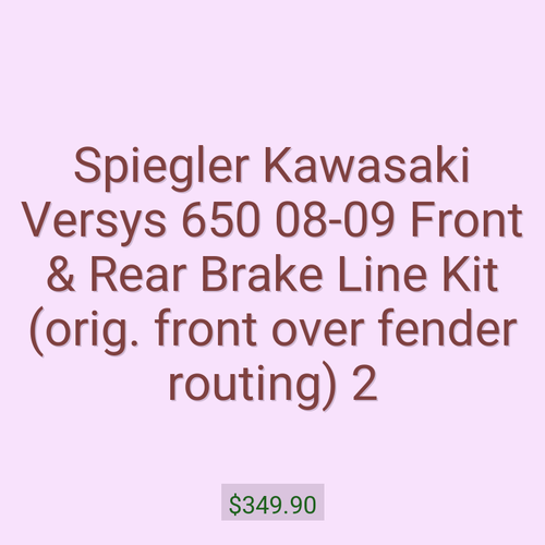 Spiegler Kawasaki Versys 650 08-09 Front & Rear Brake Line Kit (orig. front over fender routing) 2