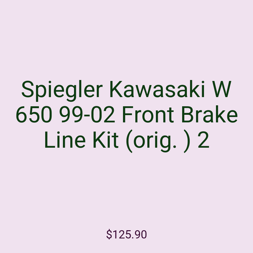 Spiegler Kawasaki W 650 99-02 Front Brake Line Kit (orig. ) 2