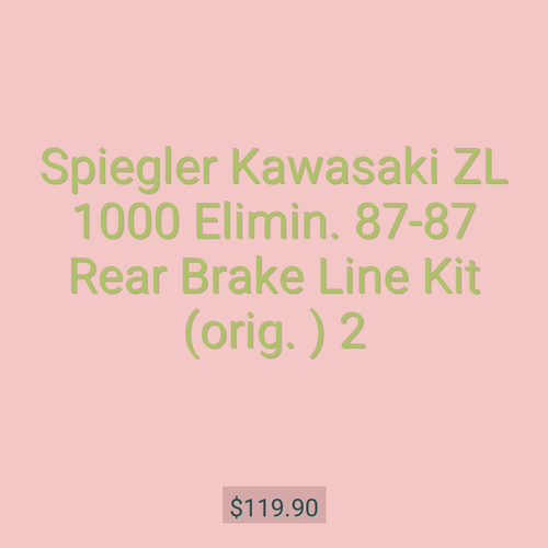 Spiegler Kawasaki ZL 1000 Elimin. 87-87 Rear Brake Line Kit (orig. ) 2