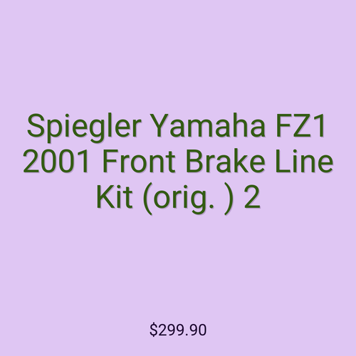 Spiegler Yamaha FZ1 2001 Front Brake Line Kit (orig. ) 2