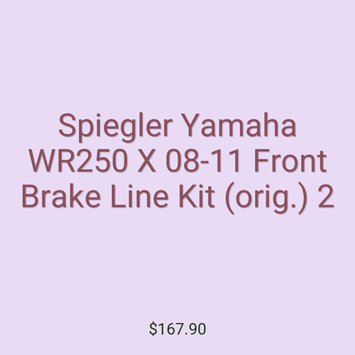 Spiegler Yamaha WR250 X 08-11 Front Brake Line Kit (orig.) 2