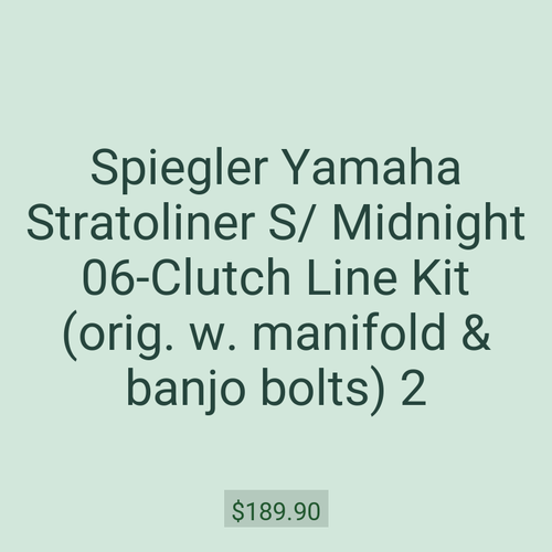 Spiegler Yamaha Stratoliner S/ Midnight 06-Clutch Line Kit (orig. w. manifold & banjo bolts) 2