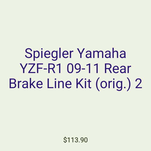 Spiegler Yamaha YZF-R1 09-11 Rear Brake Line Kit (orig.) 2