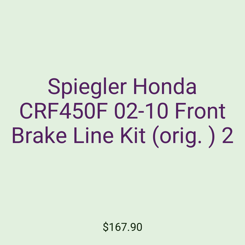 Spiegler Honda CRF450F 02-10 Front Brake Line Kit (orig. ) 2