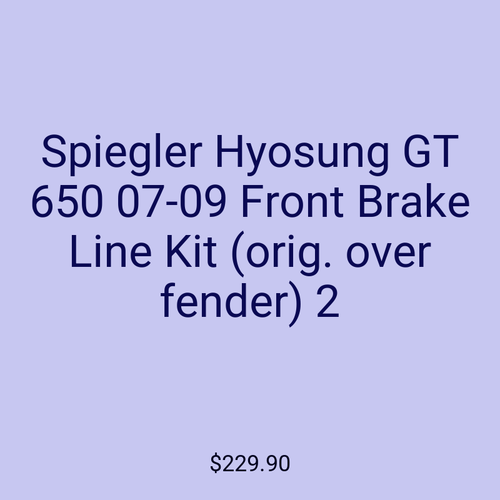 Spiegler Hyosung GT 650 07-09 Front Brake Line Kit (orig. over fender) 2
